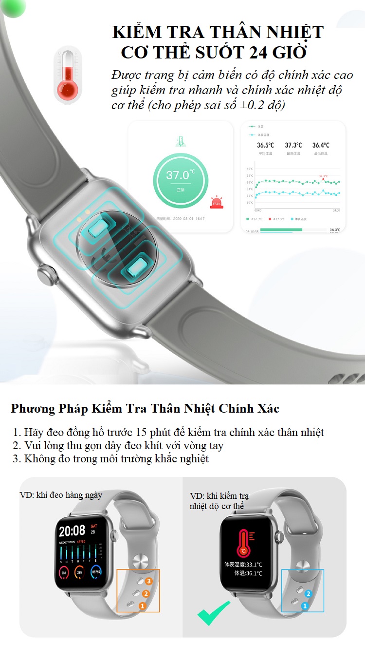 KW37 PRO Nữ Đồng Hồ Thông Minh Chống Nước Đo Nhiệt Độ Cơ Thể Đo Nhịp Tim GTS Smartwatch Nam Dành Cho IOS Android