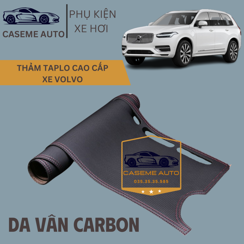 [VOLVO] Thảm Taplo 3 Lớp Dành Cho Các Xe Hãng VOLVO, Da Vân Carbon Cao Cấp - Hàng Chính Hãng