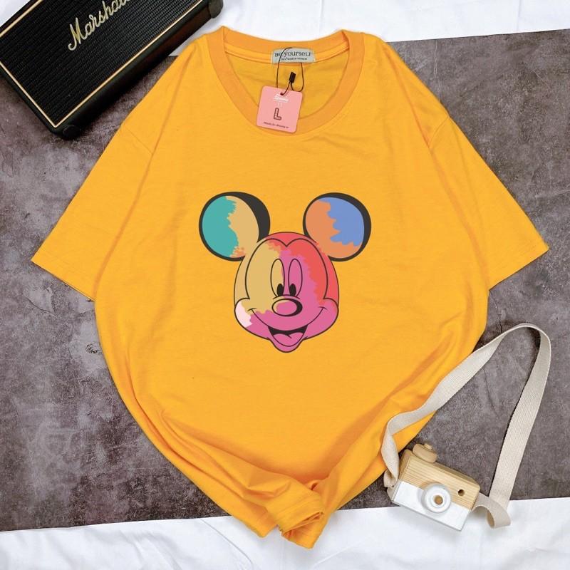 Áo Thun Tay Ngắn UNISEX MICKEY Cầu vồng - Hình chụp thật