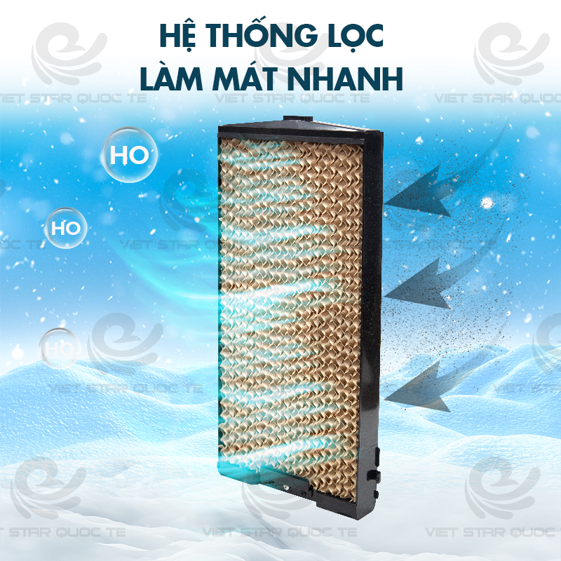 [ TẶNG KÈM 2 ĐÁ KHÔ ] Quạt Hơi Nước Việt Star Quốc Tế HS-280 Giúp Làm Mát Cực Nhanh, Nhỏ Gọn, Dung Tích 18L, Tiết Kiệm Điện - Hàng Chính Hãng