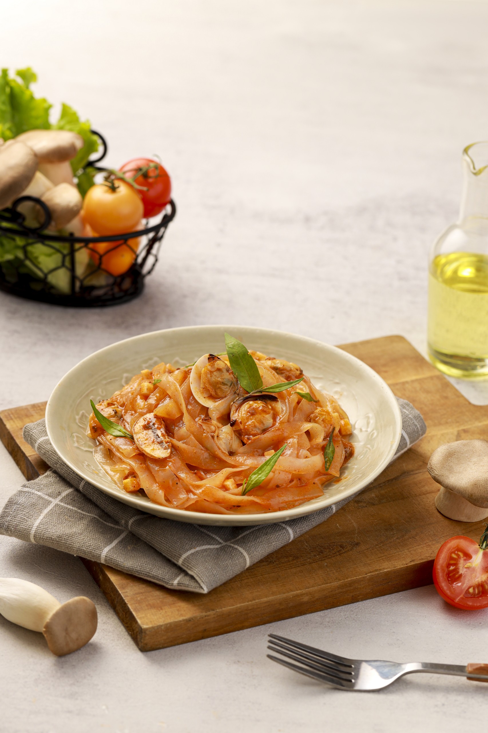 Phở konjac Xốt nghêu nấm-Phở tươi thượng hạng Exnoodle, ít calorie,giàu xơ,không chất bảo quản, sd trực tiếp