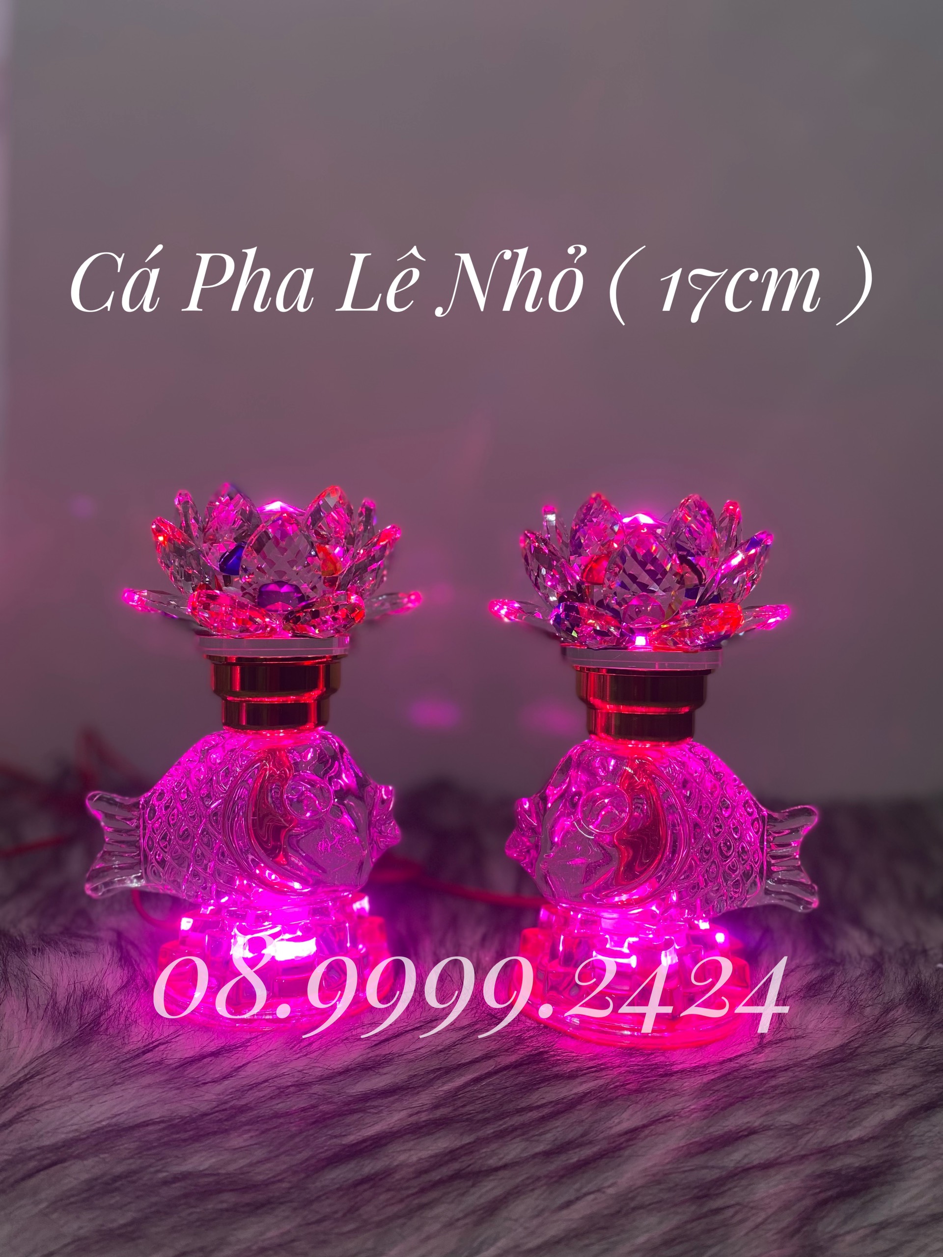 ĐÈN THỜ CÁ PHA LÊ CAO CẤP 17cm