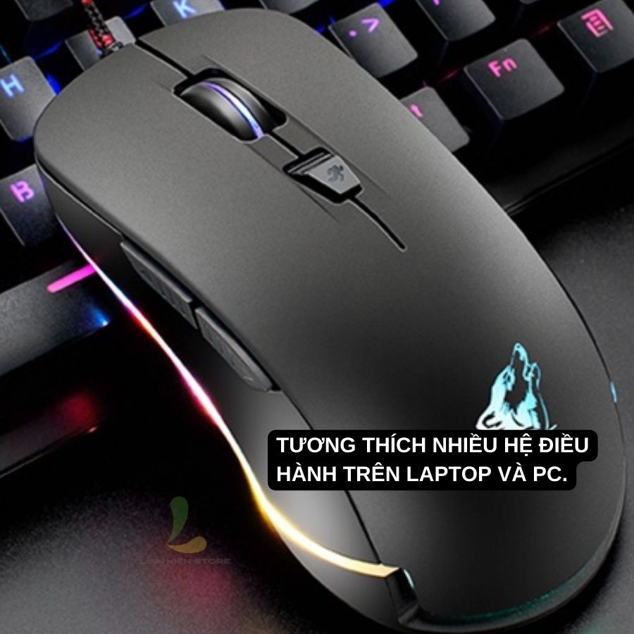 Chuột gaming máy tính Zerodate V6 - Chuột chơi game có dây tích hợp đèn Led 7 màu DPI cao ấn tượng - Hàng nhập khẩu