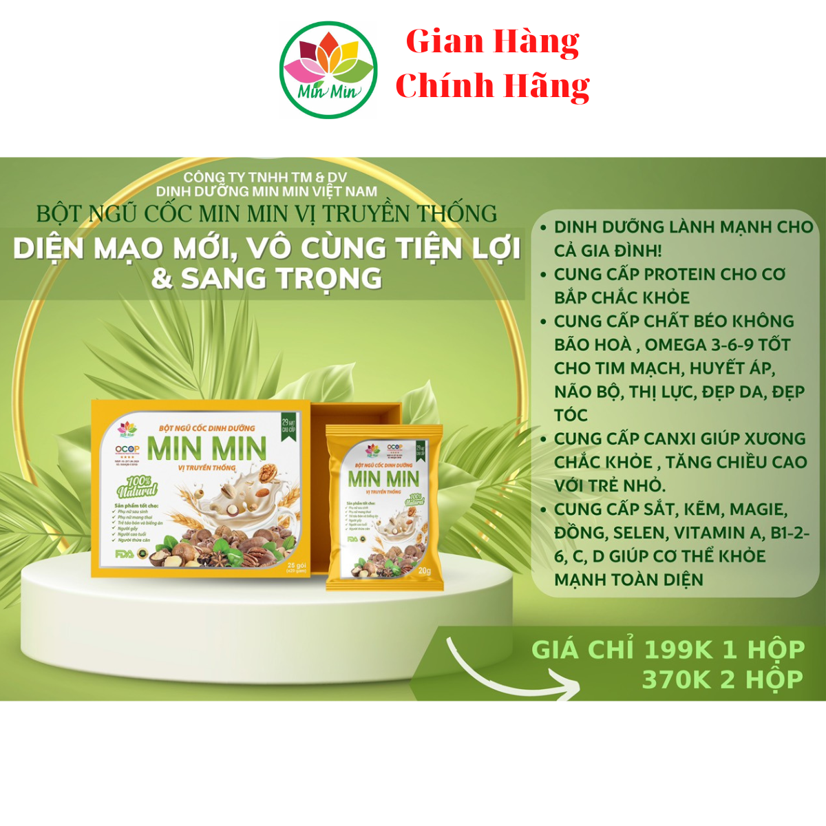 1kg_NGŨ CỐC LỢI SỮA CAO CẤP MIN MIN 29 Hạt _ Ngũ Cốc Dinh Dưỡng Mẹ Bầu DẠNG HỘP ĐÓNG GÓI 1 hộp 25 gói  (2 Hộp)