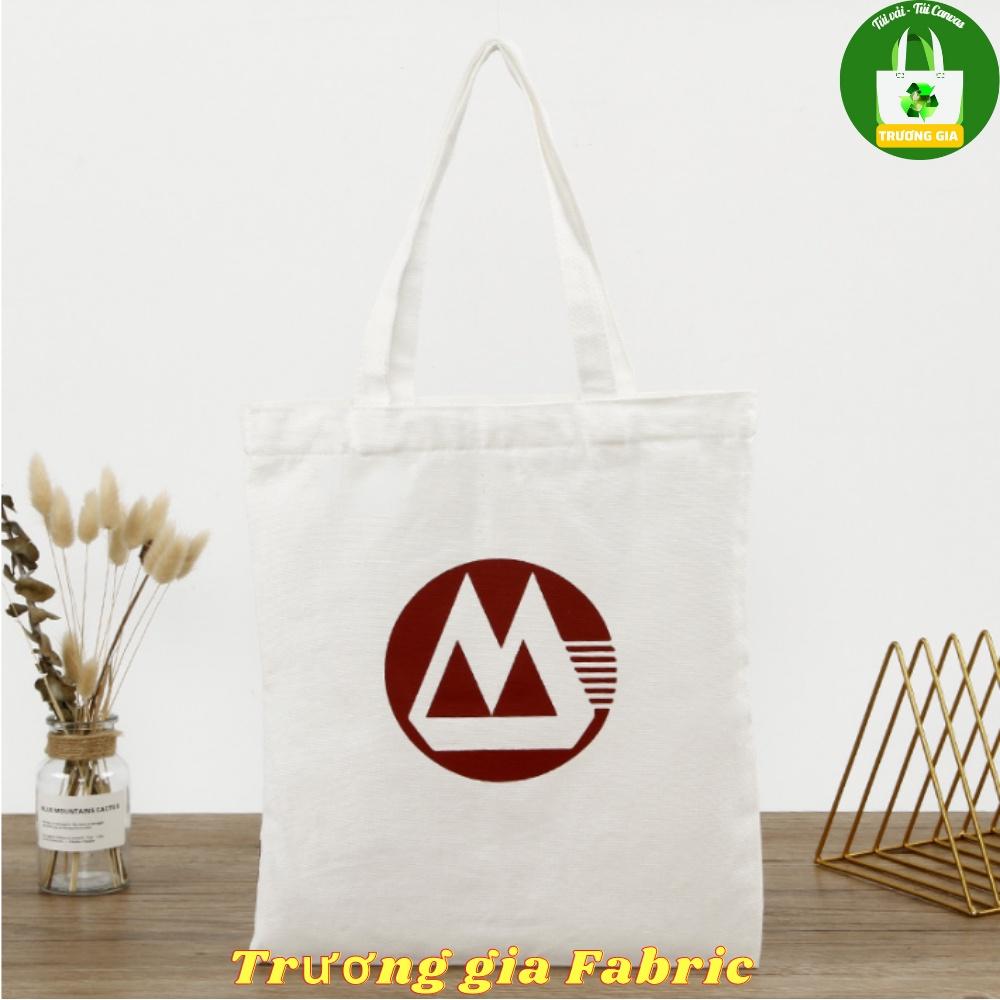 Túi Vải Canvas màu Be in hình Face Smile không khóa kéo kích thước 31x36cm Trương Gia Túi Vải - Túi Canvas