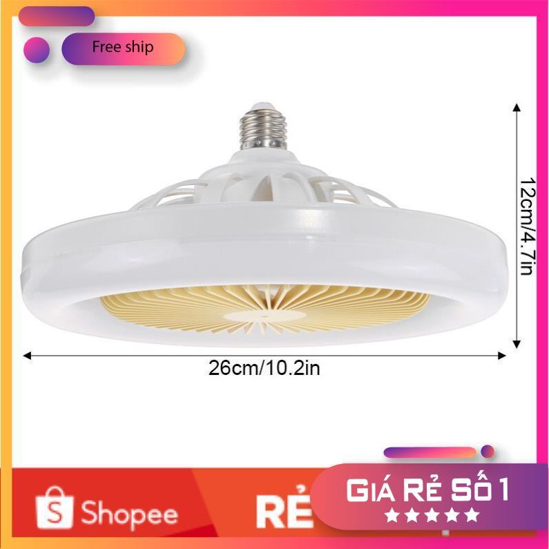 Quạt Trần Đèn LED Nhỏ 9,8 inch gắn đuôi E27 điều chỉnh im lặng 30W cho phòng khách phòng ngủ trẻ em