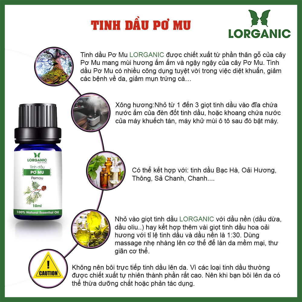 Tinh Dầu Xông Phòng Thư Giãn, Đuổi Muỗi 50ml LORGANIC Sả Chanh, Quế, Bạc Hà, Oải Hương Lavender, Tràm, Ngọc Lan Tây, Hương Thảo, Stress Relief, Sensual, Cam, Vỏ Bưởi, Bạch Đàn Chanh, Bưởi Chùm, Hoắc Hương, Long Não, Pơ Mu, Gỗ Thông