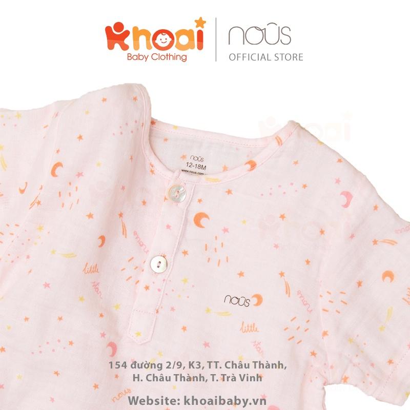 Bộ cộc Nous xô hồng trăng sao - Chất liệu Nu Xô 100% cotton thiên nhiên