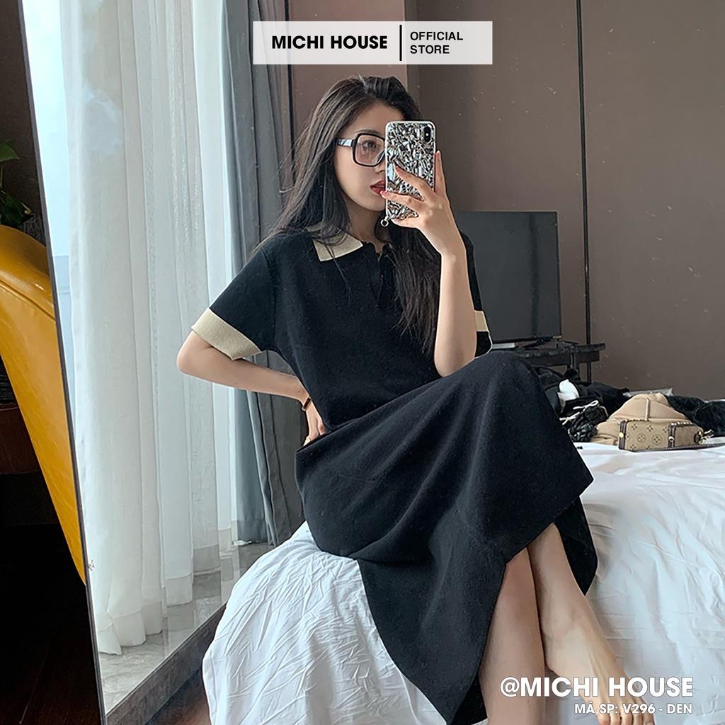 Váy len Polo dáng Suông rộng Freesize V296 MICHI House Đầm Thiết kế Trẻ trung Nhiều màu