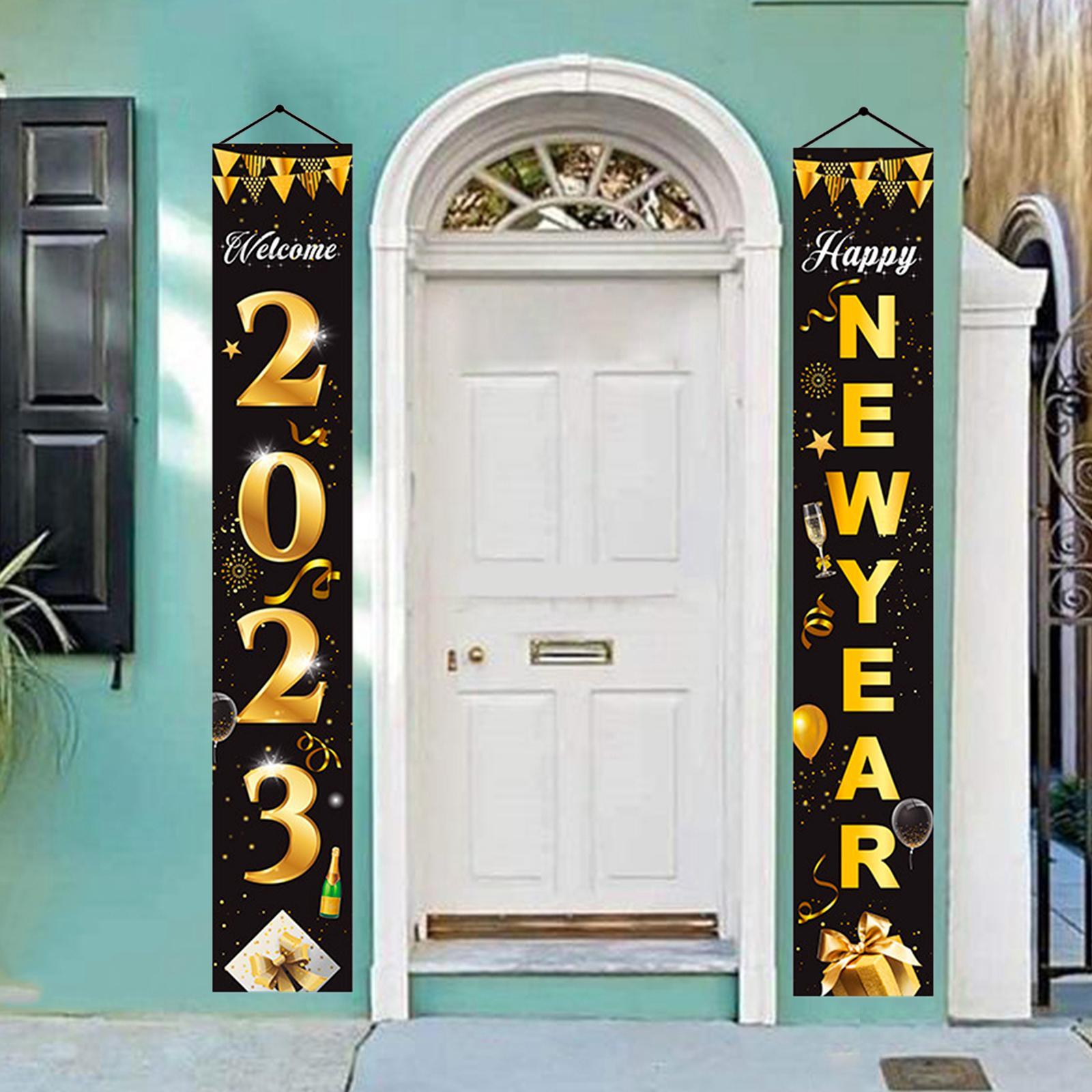 1 Pair New Year Porch Sign Banners Couplet Decor for Festival Doorway Garden