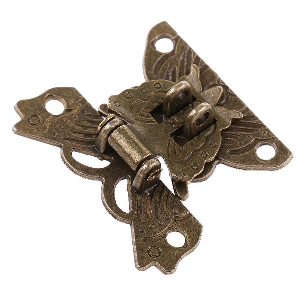 2-5pack Antique Butterfly Latch Hasp for Jewellery Box Cabinet Drawer Decoration