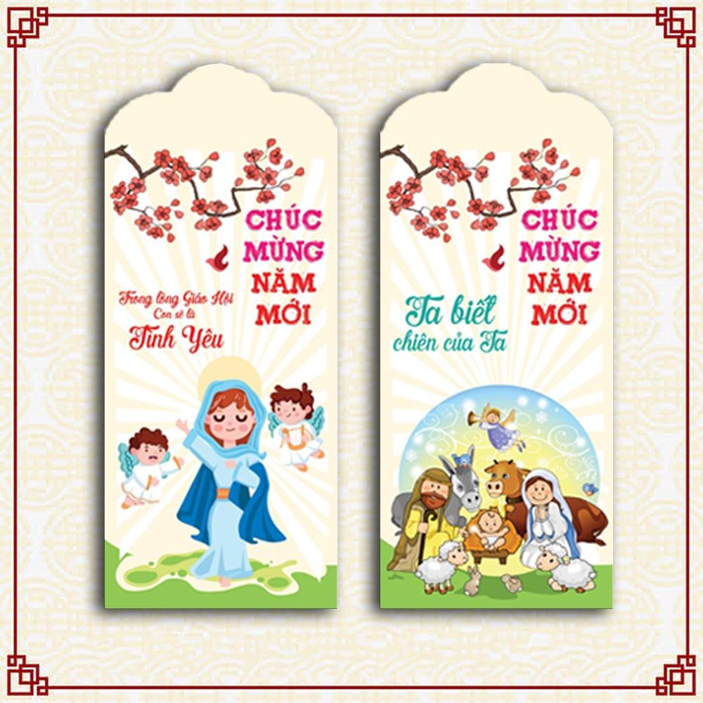 Bộ 100 Lì Xì Tết Công Giáo ( Chia Đều Các Mẫu )