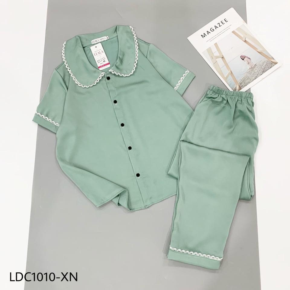 BỘ PYJAMA LỤA SATIN VIỀN REN CAO CẤP NỮ