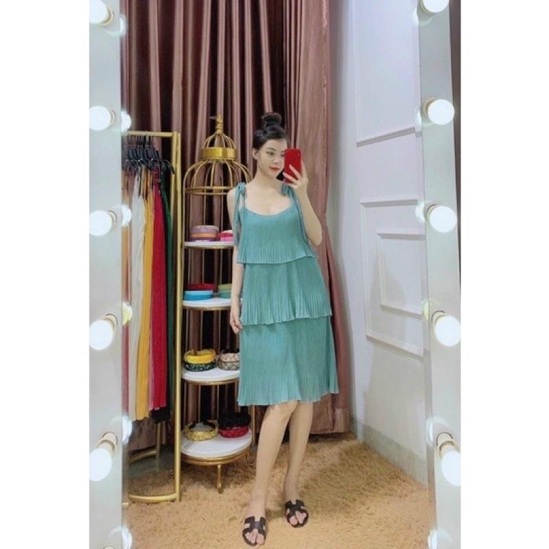 ĐẦM TẦNG XẾP LY HAI DÂY ĐẦM DÁNG XUÔNG BẦU BÍ BON CHEN ĐƯỢC ĐẦM BẦU