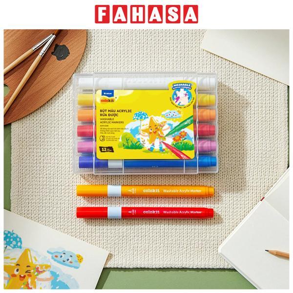 Hộp 12 Bút Màu Acrylic Rửa Được - Colokit ACM-C025