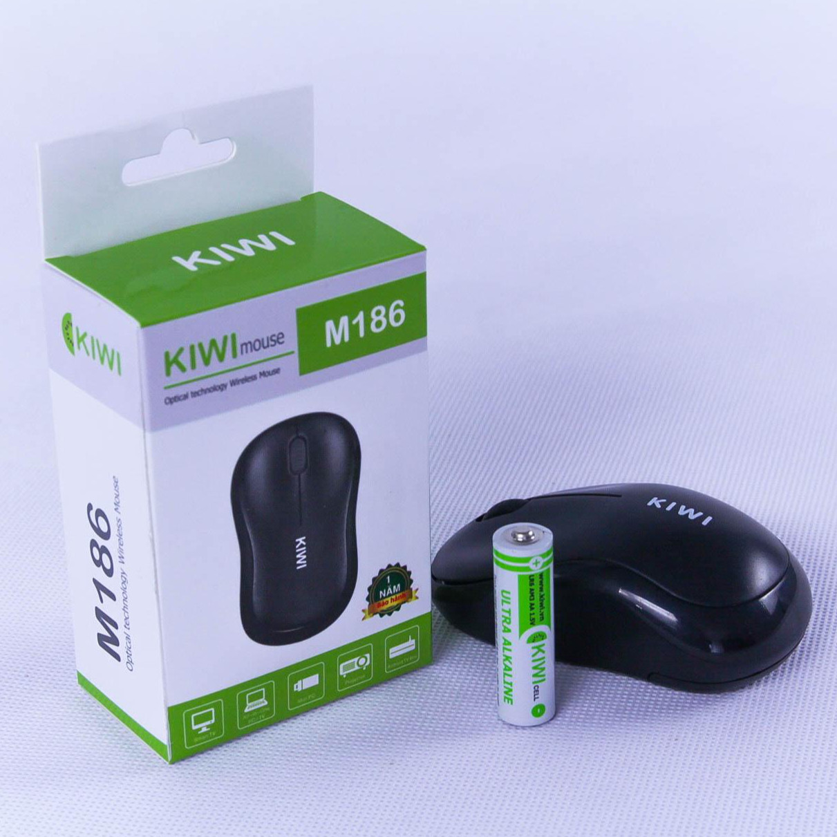 Chuột Không Dây Cao Cấp Kiwi Mouse M186- Cực nhạy- Cực bền - Hàng Chính Hãng