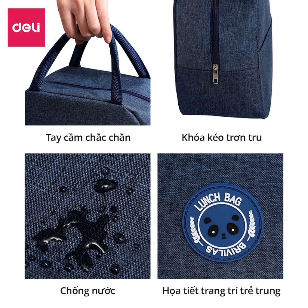 Túi Đựng Hộp Cơm Deli - Giữ Nhiệt Chống Thấm Nước, Túi Giữ Nhiệt Đựng Hộp Cơm Trưa Văn Phòng Quai Cầm Chắc Chắn Học Sinh Sinh Viên