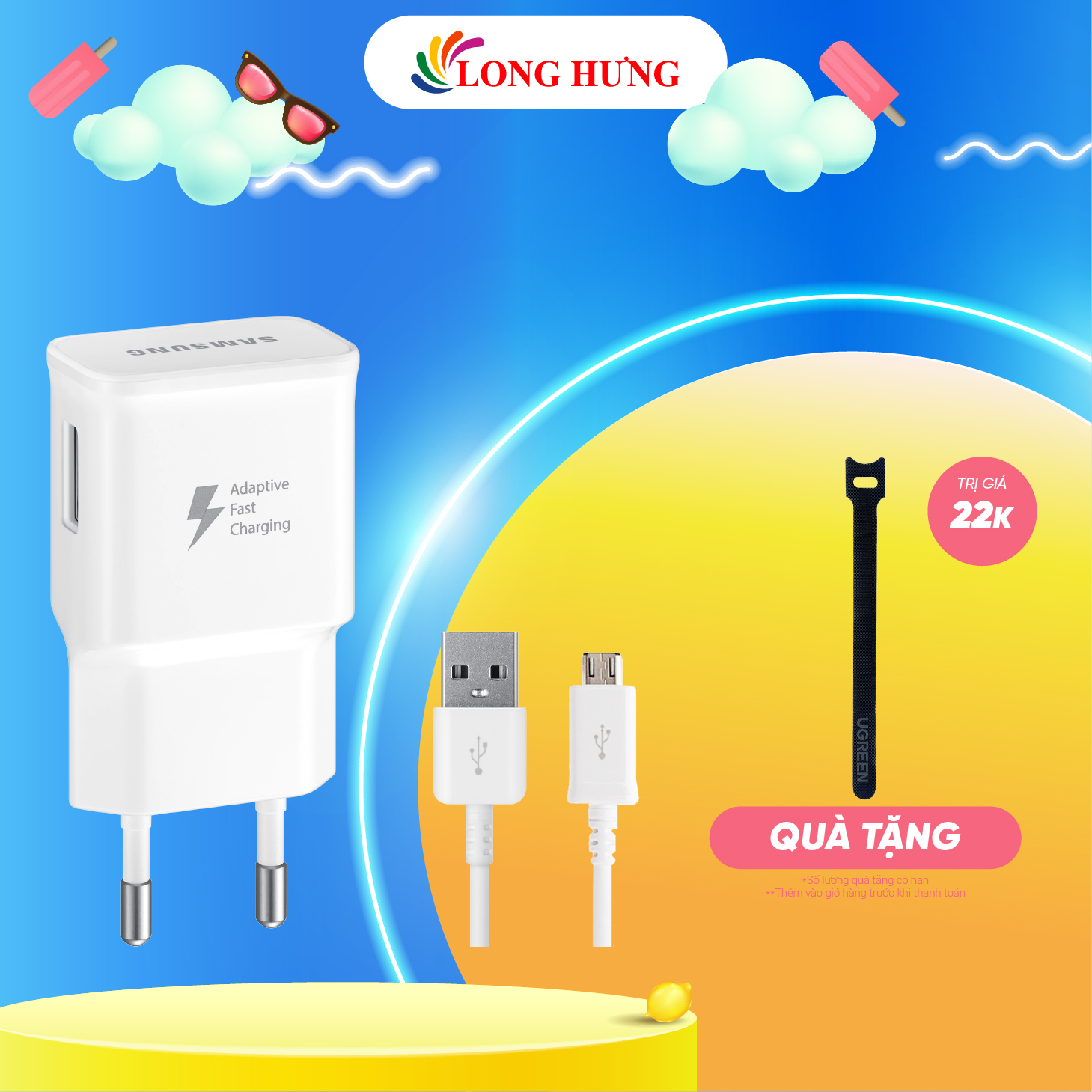 Combo cốc sạc Samsung Travel Adapter PD15W 1USB + Cáp USB Type-C 1.5m EP-TA20EWECGWW - Hàng chính hãng