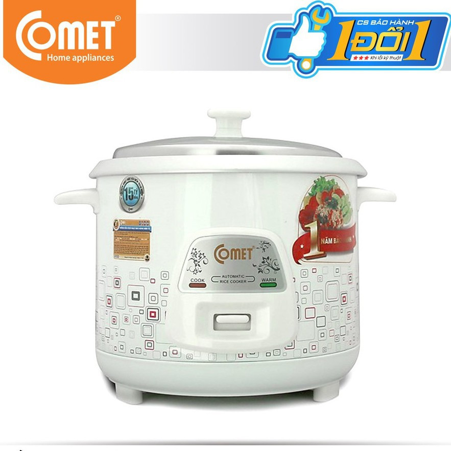 SIÊU SALE 9.9 NỒI CƠM ĐIỆN COMET NẮP RỜI 1.2 LÍT (HÀNG CHÍNH HÃNG) TẶNG 3 ĐĨA DÂU XINH XẮN