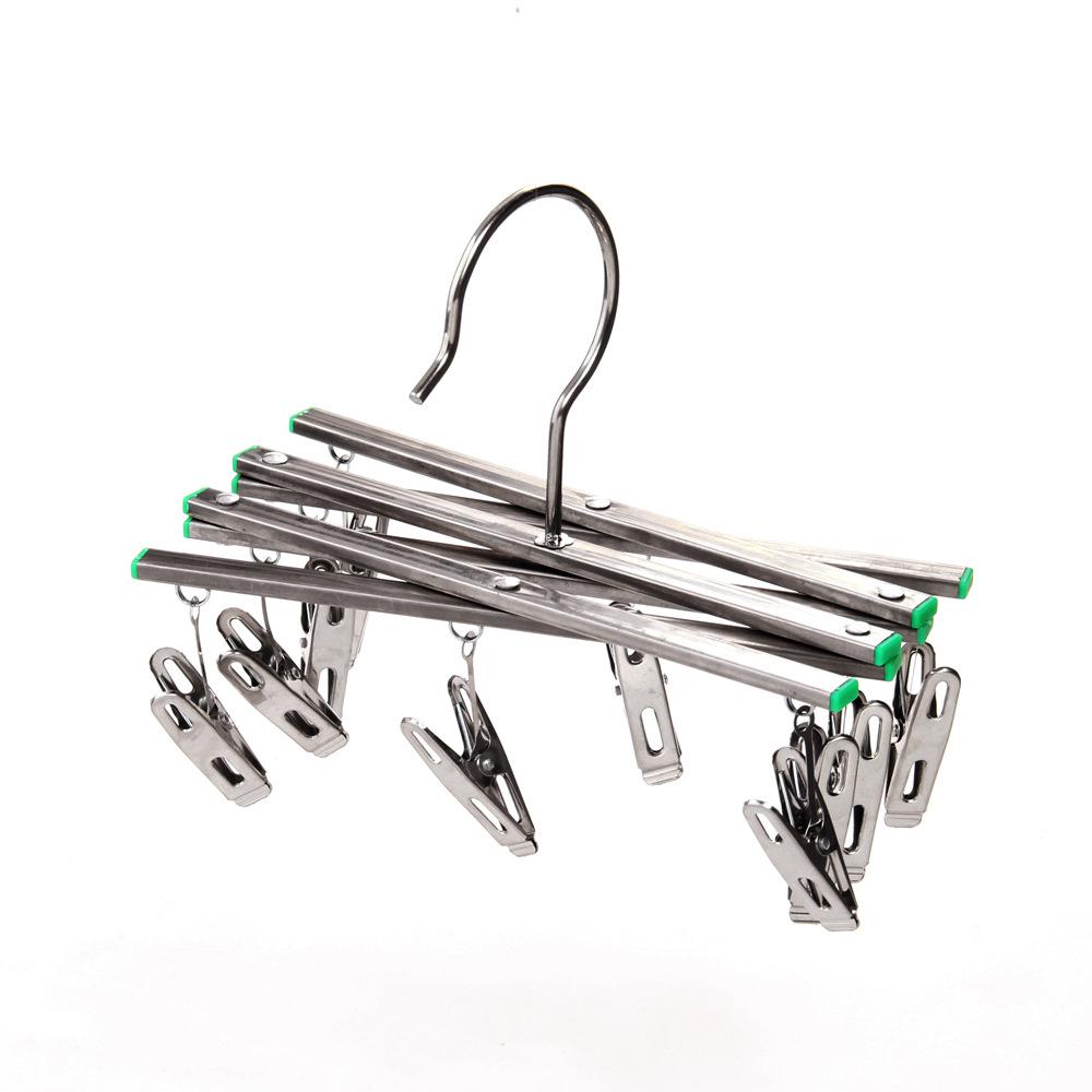 Móc treo sấy, máy sấy bằng thép không gỉ, móc treo chống thả với 10 cổ phiếu để làm khô vớ đồ lót và các vật thể nhỏ, clip nhanh chóng được phát hành, có thể gập lại