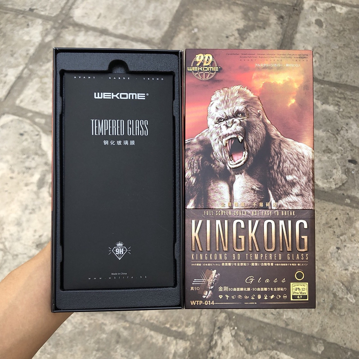 Kính Cường Lực KingKong 9D Full Màn Trong Suốt Dành Cho iPhone 13Promax, 12Pro Max, 11Promax, Xsmax - Hộp Sắt Cao Cấp - Hàng Chính Hãng