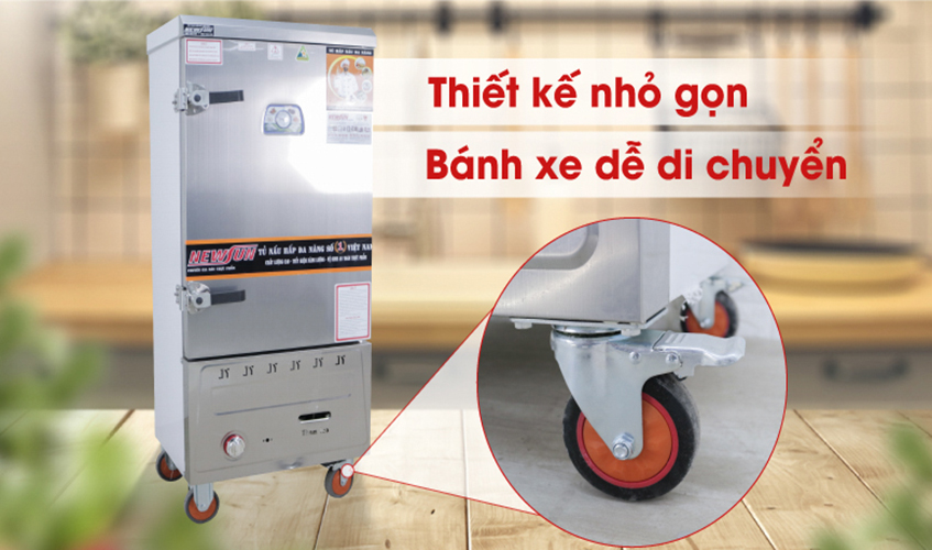 Tủ Nấu Cơm 30 Kg Gạo/ Mẻ Bằng Điện Gas 10 Khay Nhập Khẩu NEWSUN - Hàng Chính Hãng