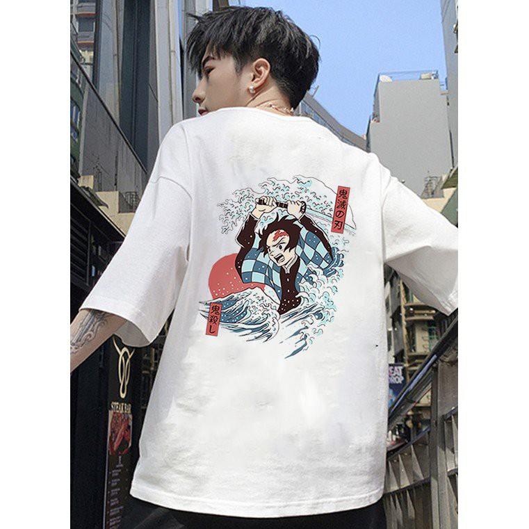 Áo thun tay lỡ họa tiết cá tính form rộng vải dày mịn 2020T2641