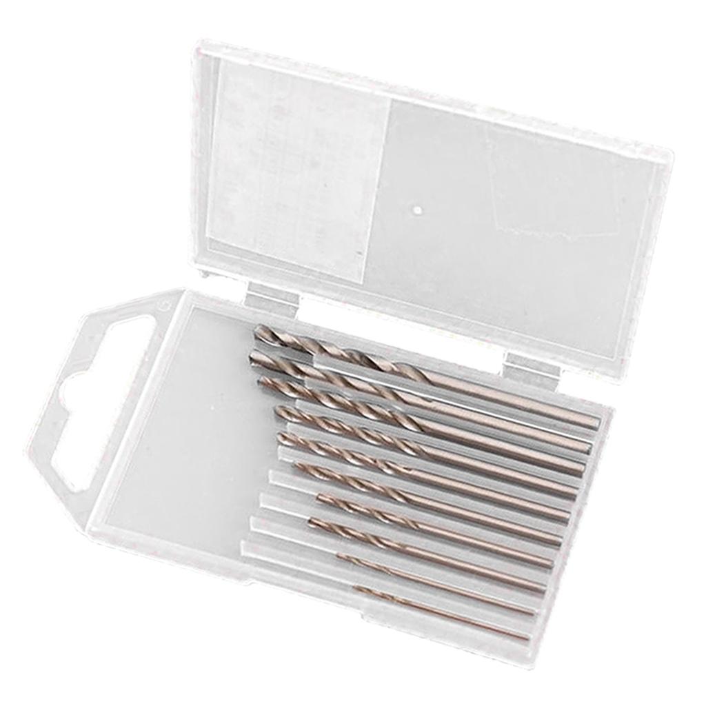 10 Piece Drill Bit Set In Plastic Case - HSS  Drill Bits For Hand Drill