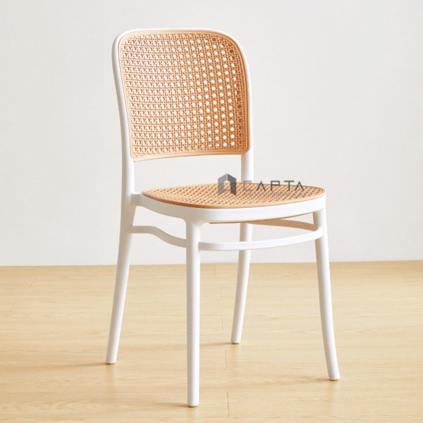 Bộ bàn cafe nhựa đúc cho ban công có mái che Nội thất Capta SL TE1545-06S / CC1565-S Bộ bàn tiếp khách tròn 2 ghế xếp chồng nhỏ gọn hiện đại