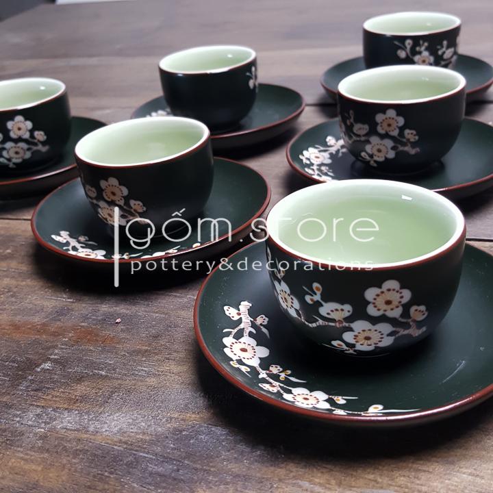 Chén lẻ vẽ tay dòng hoa chìm