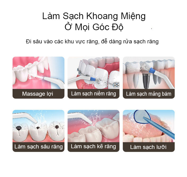 Máy Tăm Nước Du Lịch Water Pulse V400 Plus, Làm Sạch Răng Massage nướu, sử dụng mọi lúc mọi nơi,  chăm sóc răng hàng ngày - Hàng Chính Hãng