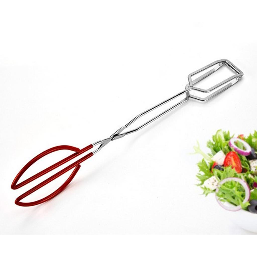 2Pcs Never Rust BBQ Barbecue Scissors Tongs Bread Tong Kitchen Buffet Pliers