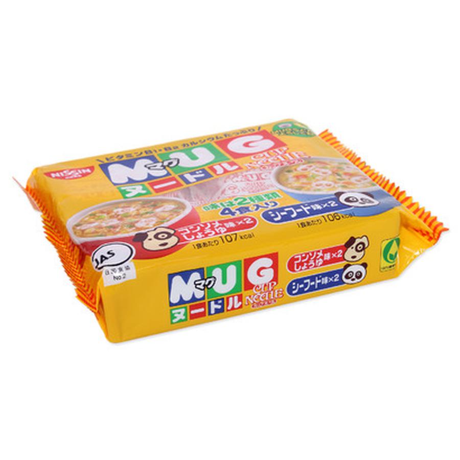 Combo 3 gói Mì ăn dặm cho trẻ trên 1 tuổi Nissin MUG Cup Noodle 96g (Mỗi gói gồm 4 túi mì nhỏ bên trong, 2 hương vị)