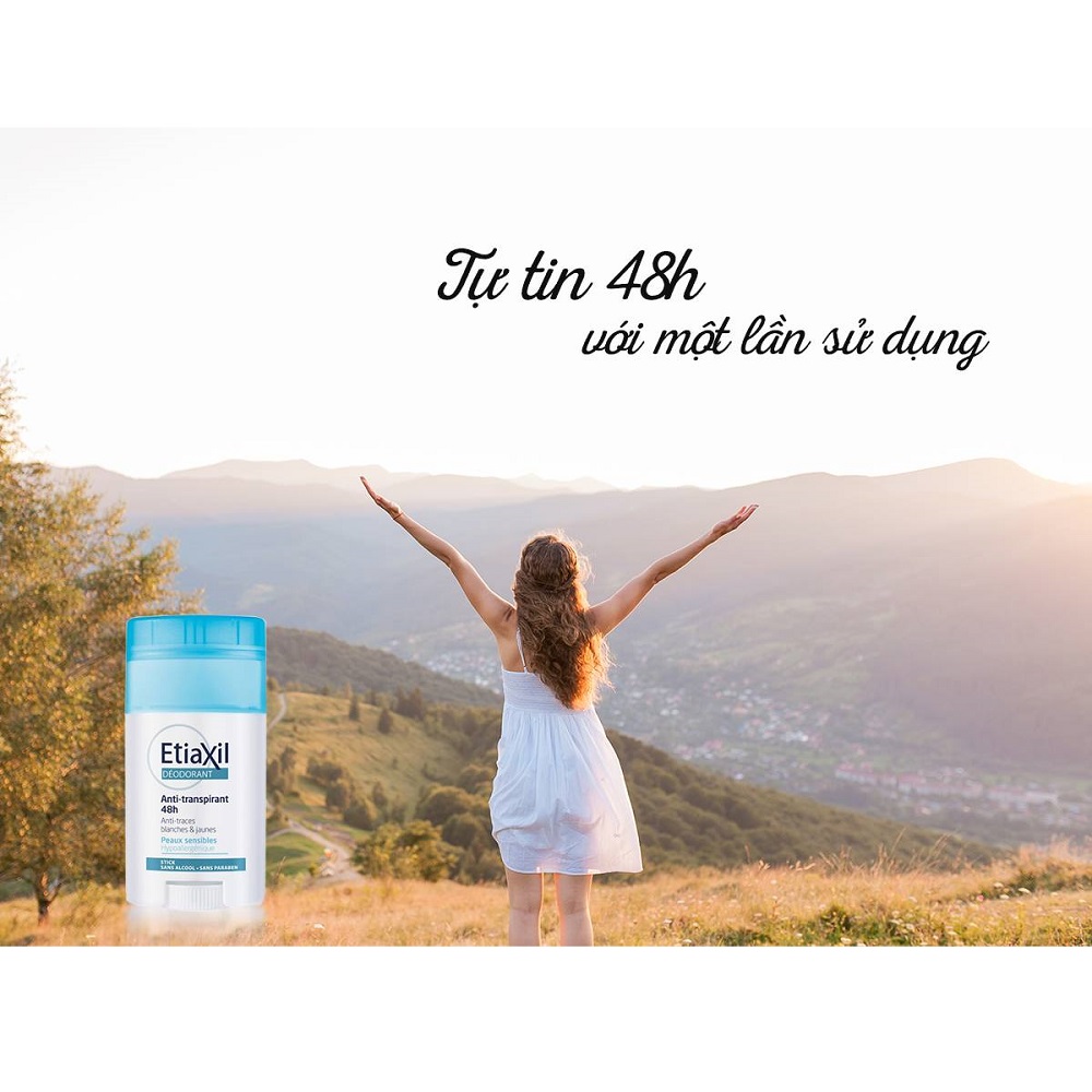 Sáp Khử Mùi Hằng Ngày ETIAXIL Deodorant Anti-Transpirant 48H Peaux Sensibles Stick + Tặng 1 Móc Khóa Nhựa 2 Mặt