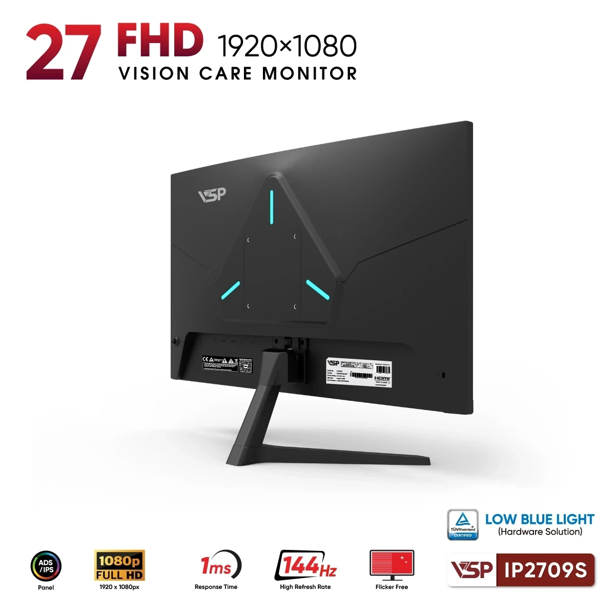 Màn Hình VSP IP2709S (27 inch / IPS / FHD / 144Hz / 1ms) - Hàng Chính Hãng
