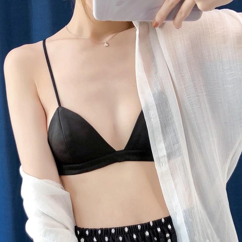 Áo bra Áo lót nữ bralette satin trơn mịn quyến rũ 0081