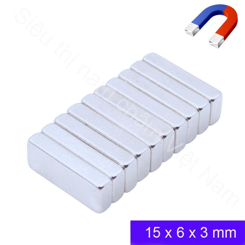 Nam châm hình chữ nhật 15x6x3mm set 10 viên