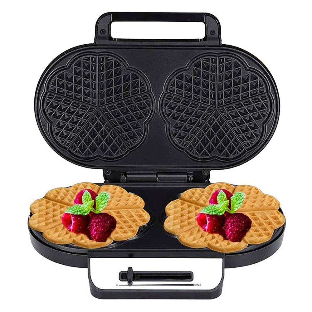 1200W No-Drip Waffle Iron Maker Temperature Control Sandwich Machine Easy Clean Non-Stick