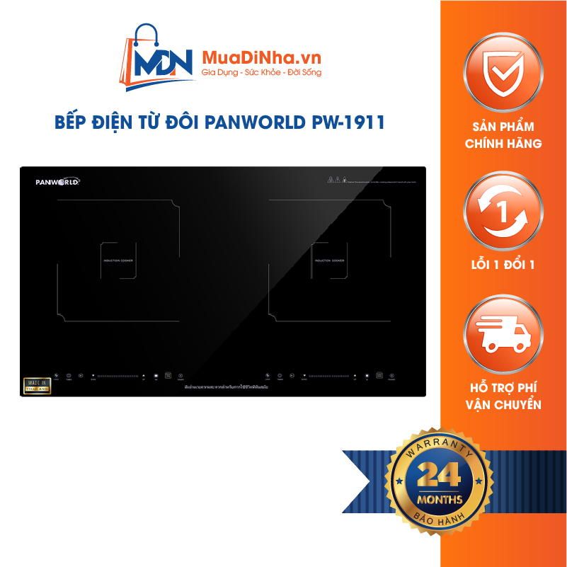 Bếp điện đôi 2 từ Panworld PW-1911 - Thái Lan - Hàng chính hãng