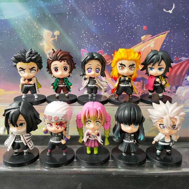 Mô Hình kimetsu no yaiba Chibi Tanjirou và 9 Trụ Chibi 8cm - Mô Hình Thanh Gươm Diệt Quỷ Chibi