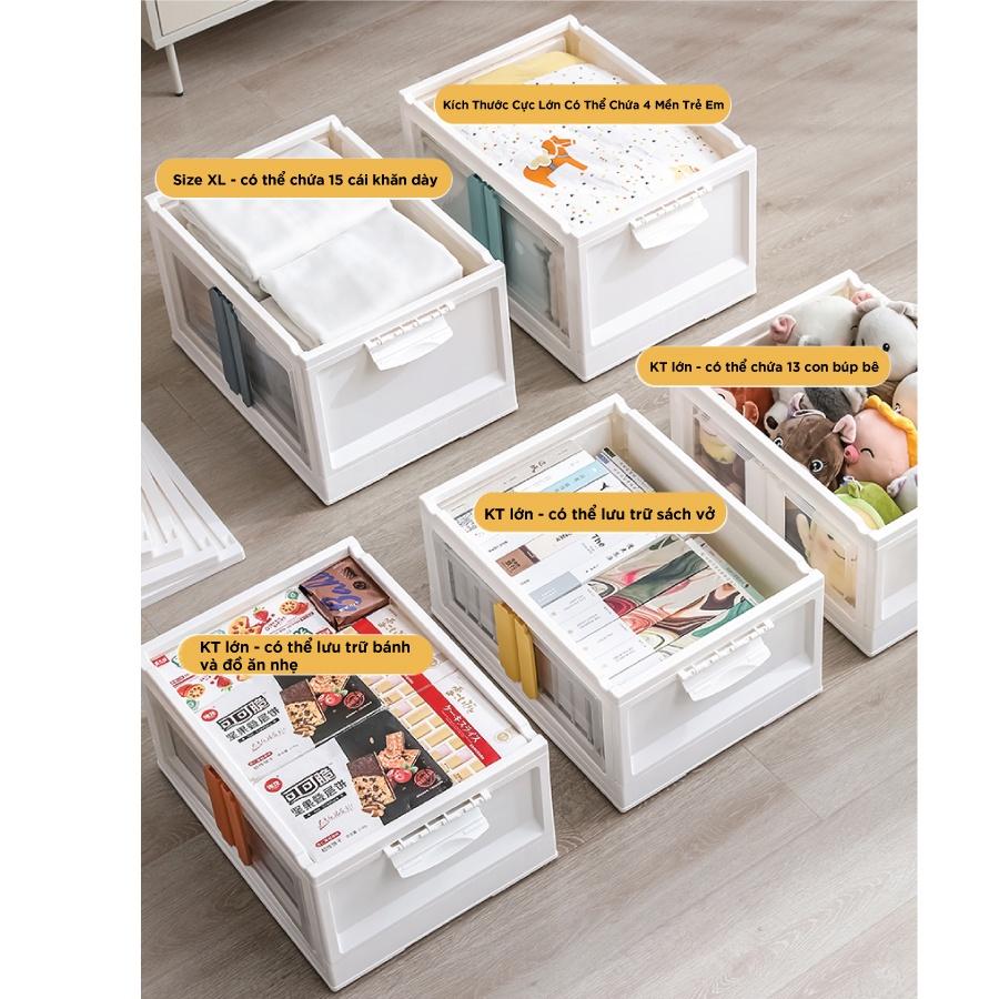 Tủ nhựa đựng đồ bảo quản quần áo - đồ chơi trẻ em - sách vở có cánh cửa - 40L và 56L - dễ dàng xếp chồng lên nhau