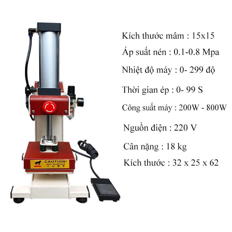 Máy ép nhiệt mâm 15 x 15cm tự động một trụ khí nén