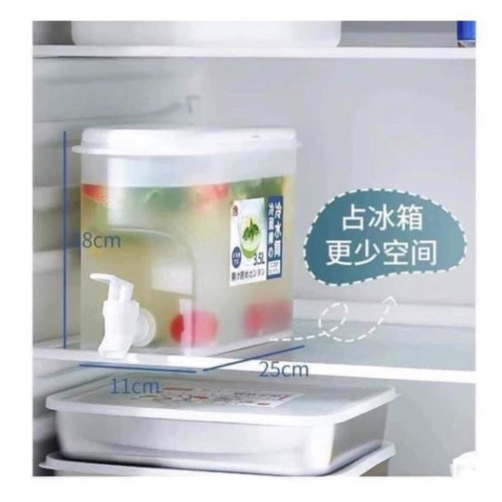 Bình Nước 3,5l Có Vòi,Bình Nước Có Vòi Để Tủ Lạnh Tiện Dụng Cao Cấp-Bình Đựng Trà Tiện Lợi