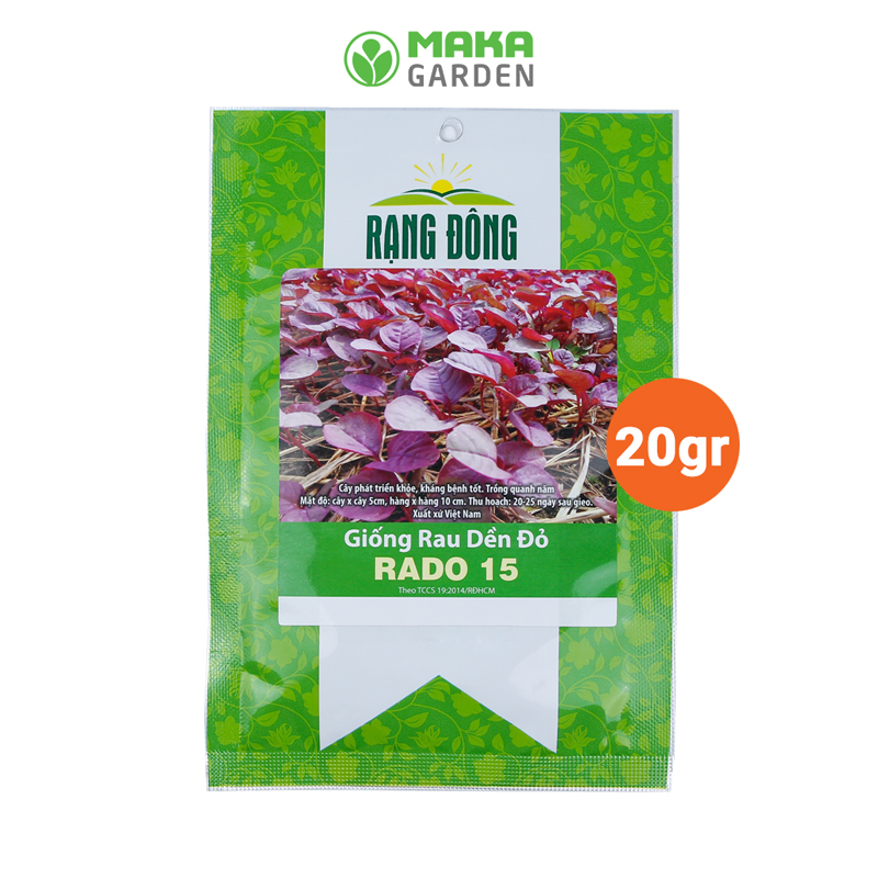 Hạt giống Rau Dền Đỏ Rado 15 - Gói 20Gr - Dễ Trồng, Kháng Sâu Bệnh Tốt