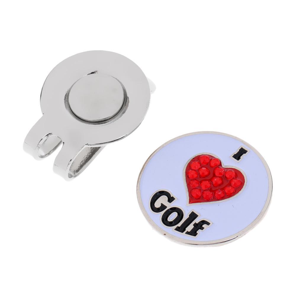 3x Alloy Golf Ball Marker Hat Clip Golf Gift Golf Design White