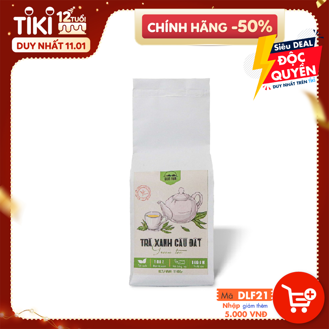 Trà Xanh Cầu Đất - Túi 110Gr