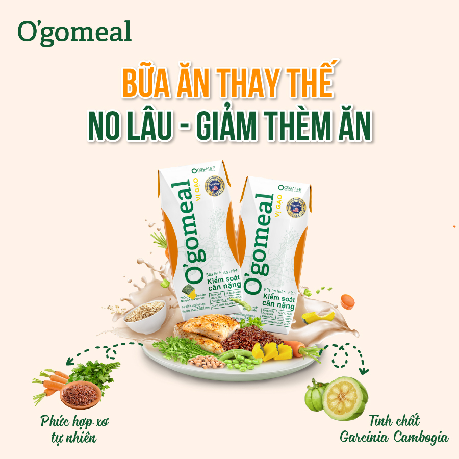 Thực phẩm bổ dưỡng Ogomeal Vị Gạo hộp dùng thử, Bữa ăn thay thế 200Calo - Kiểm soát cân nặng an toàn, hiệu quả