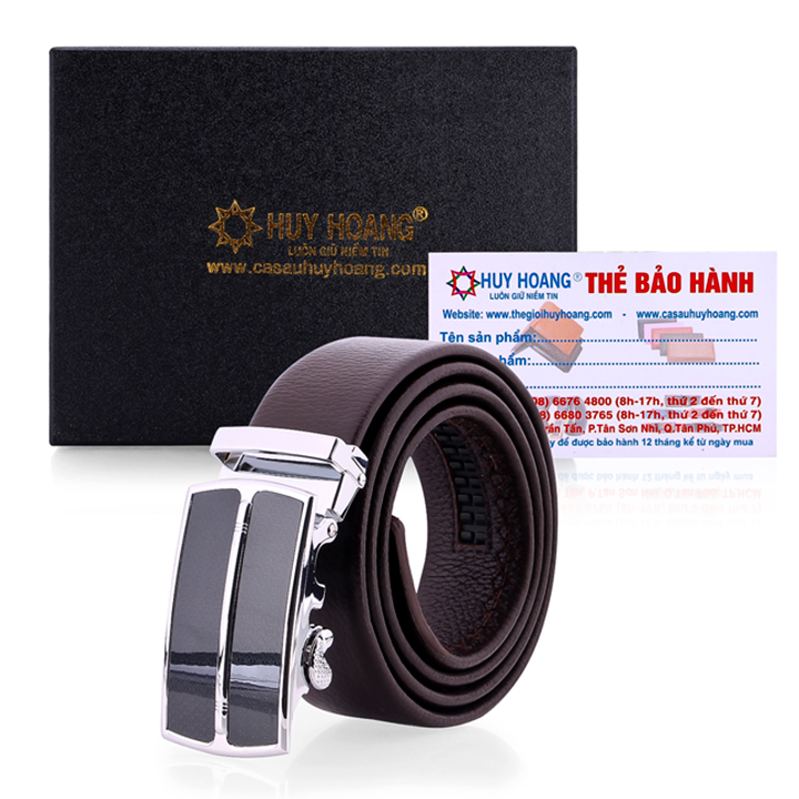 HJ4136 - Dây nịt nam Huy Hoàng Vip màu nâu