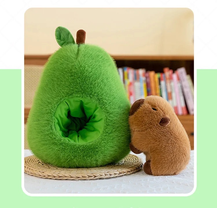 Thú nhồi bông capybara trong quả bơ đáng yêu - Size từ 25cm đến 45cm - Móc khoá gấu bông Capybara
