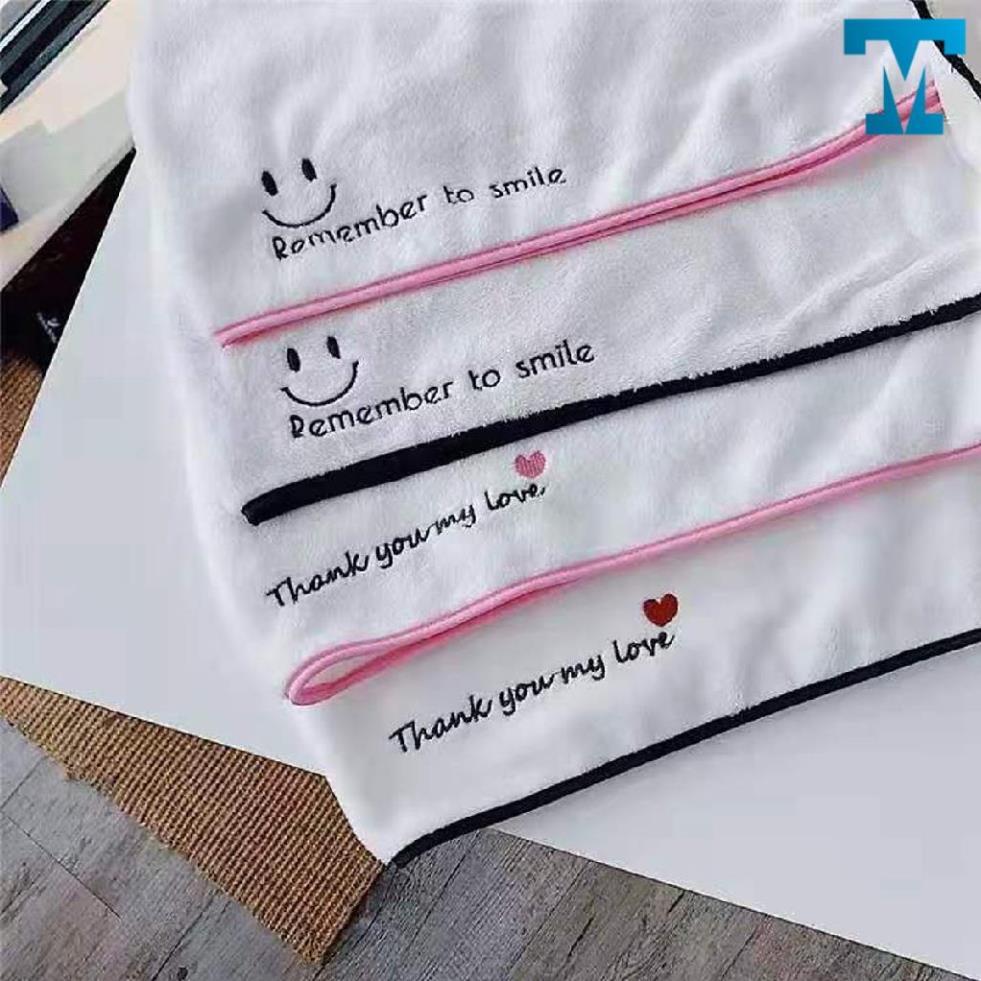 Khăn Quấn Tóc Lau Tóc Siêu Thấm Hút loại có chữ
